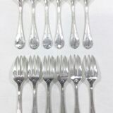 12 cross ribbon cake forks christofle