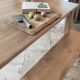 Farm table and bench ("A frame") in solid French oak.