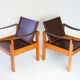 Karl Heinz Bergmiller For Escriba, Pair of Safari Leather Armchairs and Matching Coffee Table