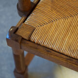 Set of six chairs and two brutalist armchairs mid-century 1950'