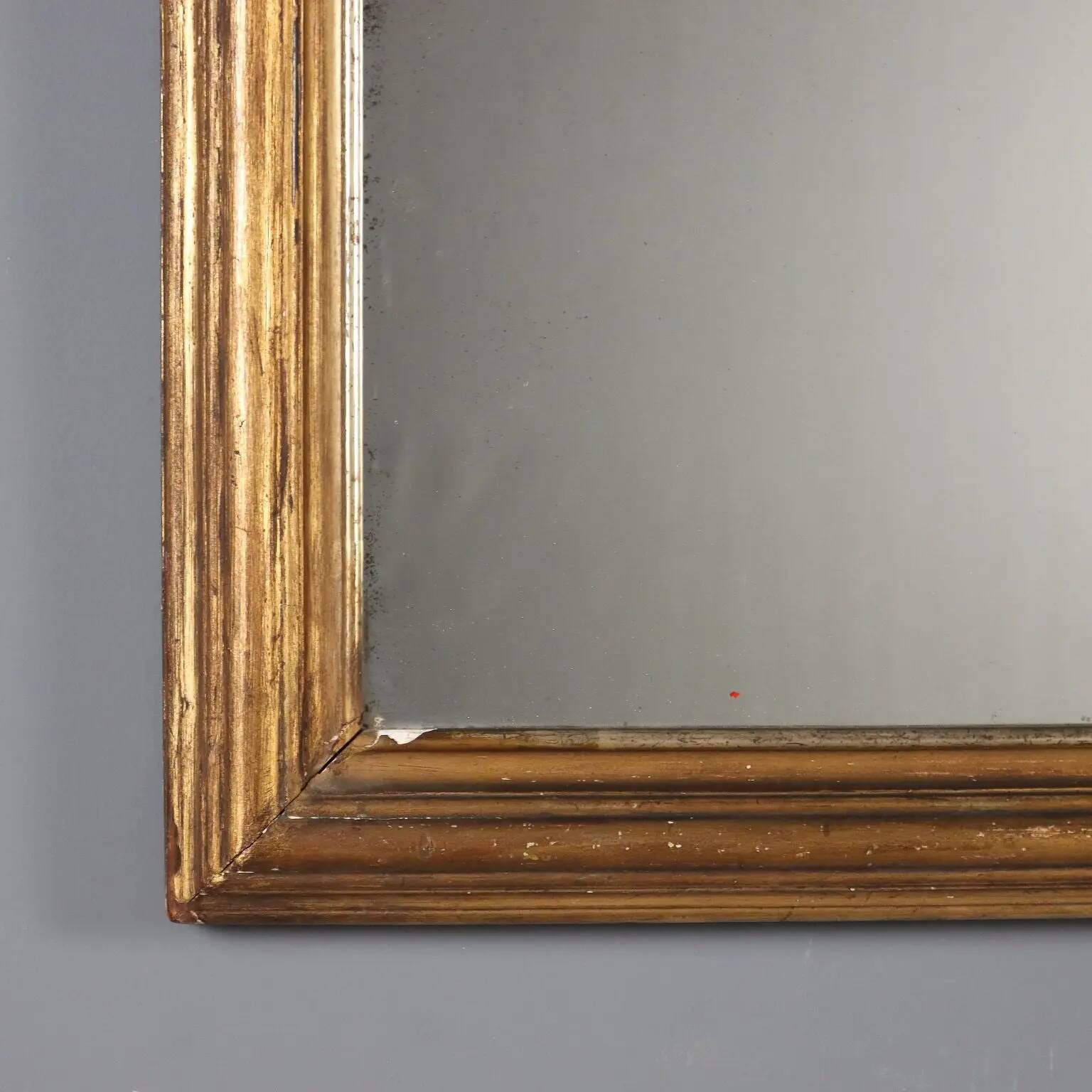 Antique lacquered and gilded wooden mirror, Italy, 19th century