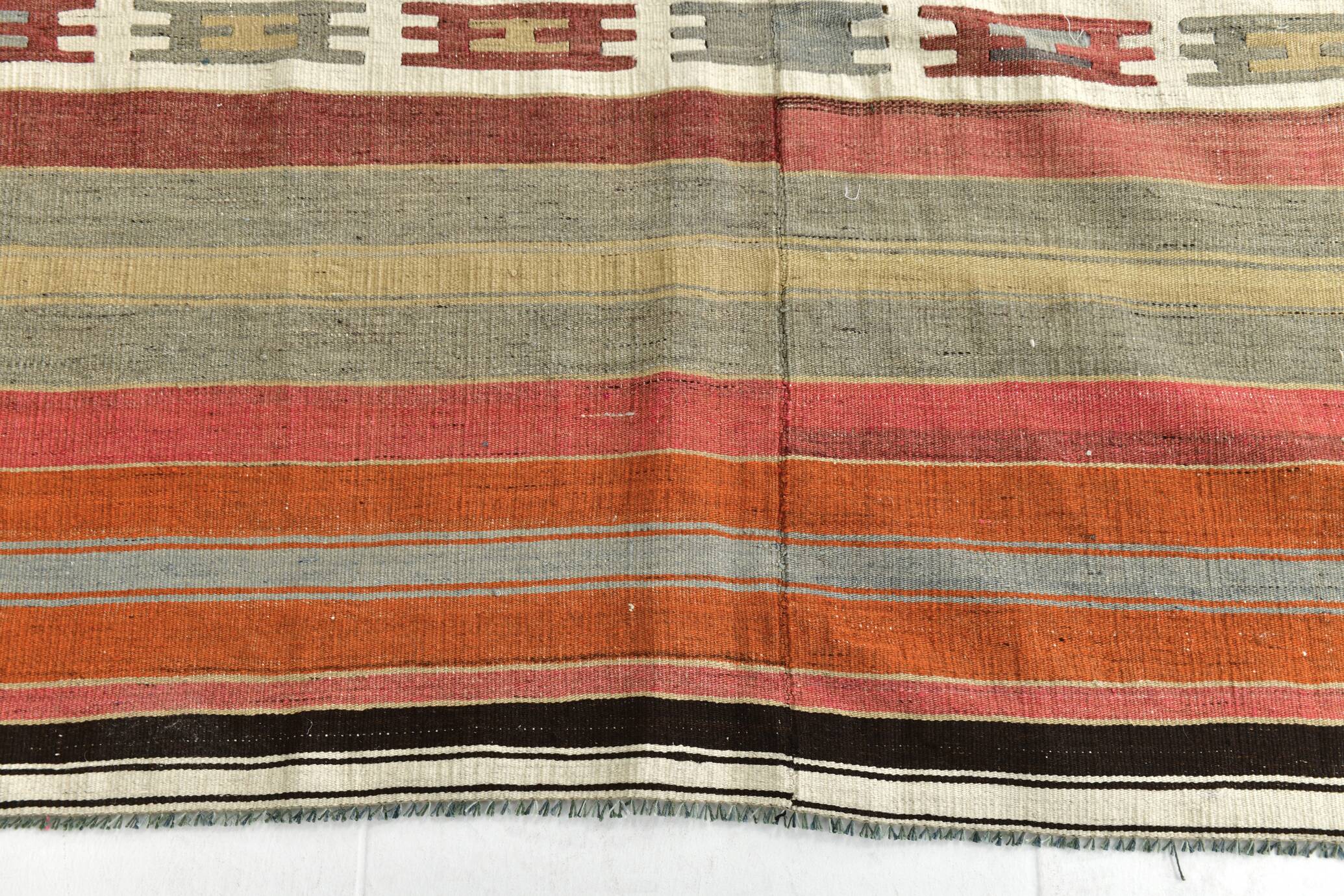 Red & Brown Turkish Kilim Rug 140x243Cm SK 35178