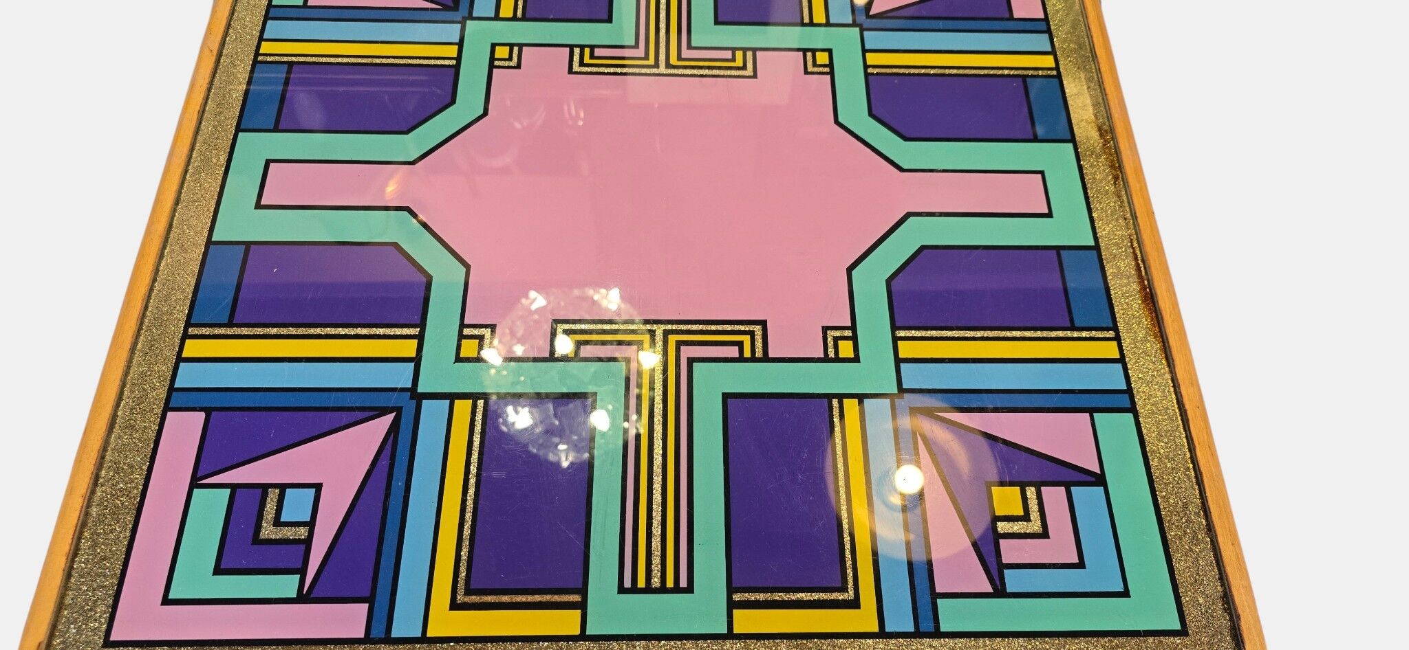 Vintage bistro table hand-painted by Bing, Cannes, 1990s.