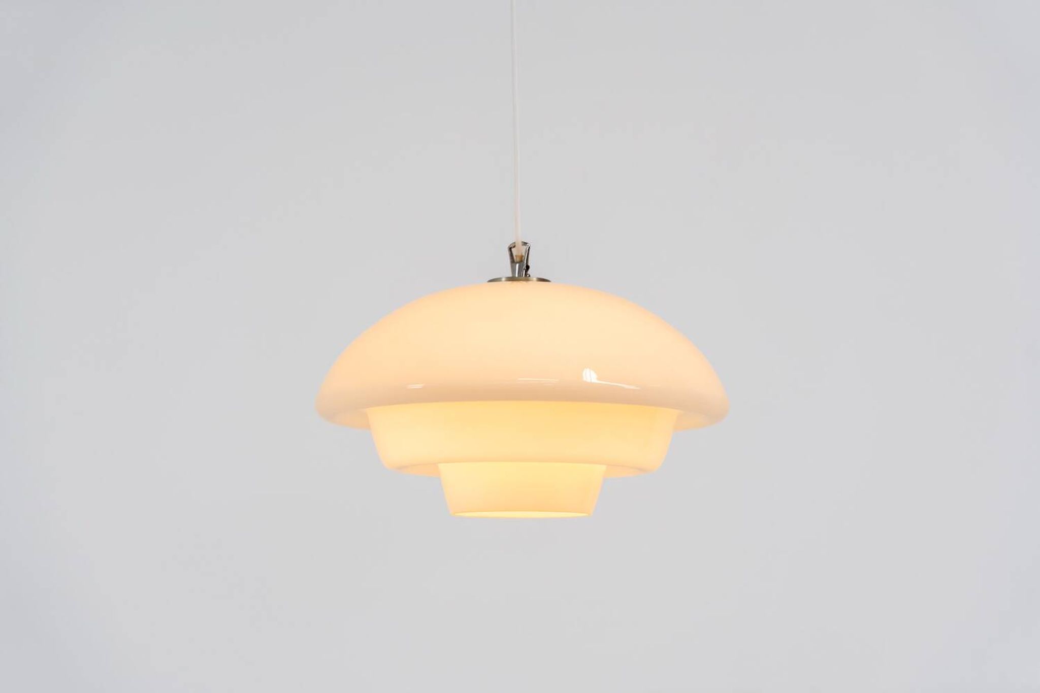 Mid-century glass pendant light (Denmark, 1970s).