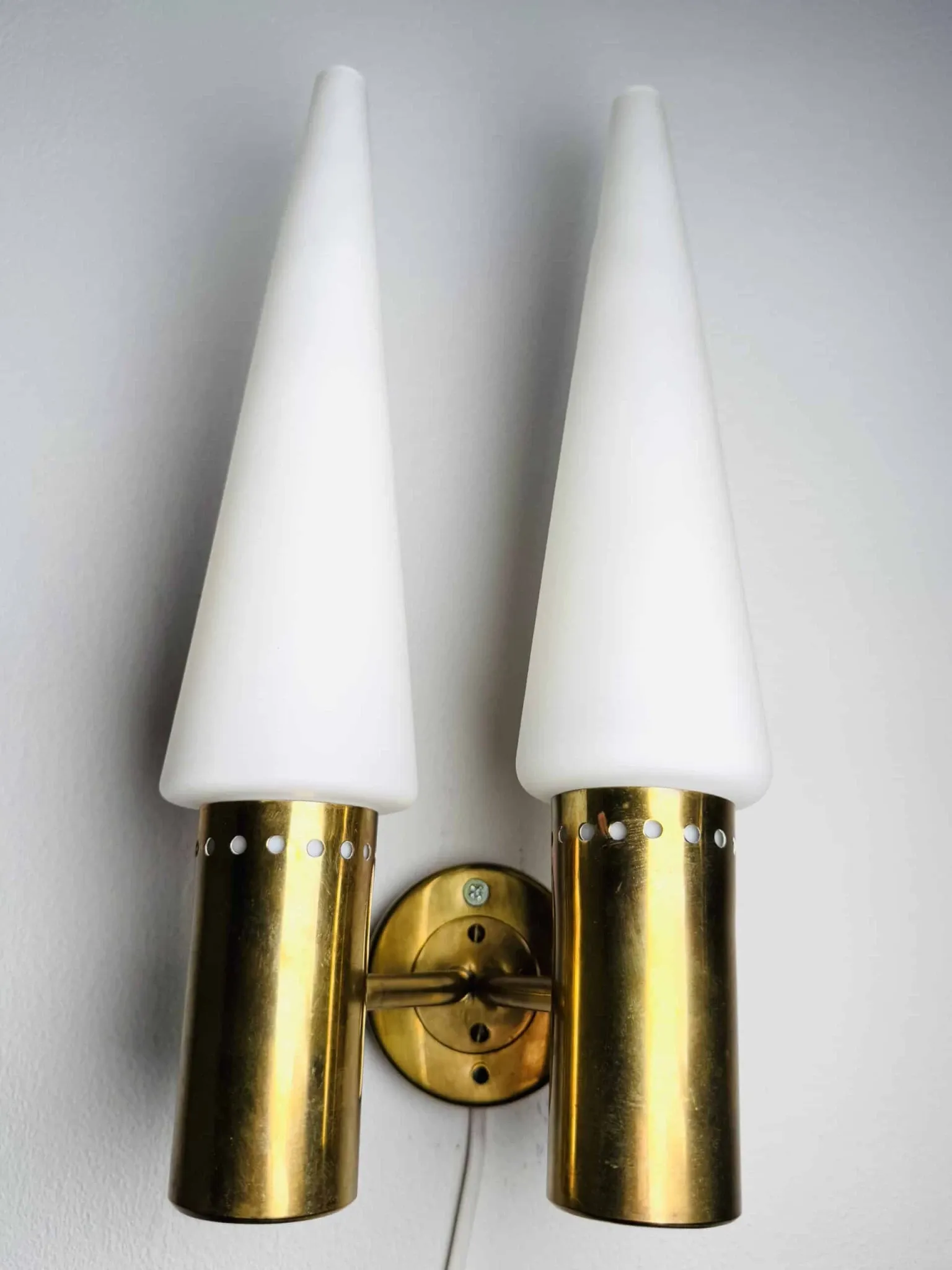 Brass Coloured Double Wall Lamp By Hans-Agne Jakobsson For Markaryd, Sweden, 1960S