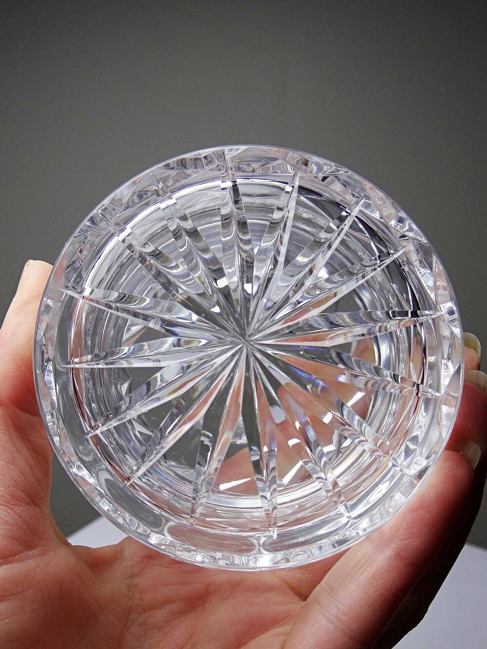 Petite boîte à bijoux cristal taillé, Tchécoslovaquie, vintage 1980-2000