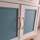 Small old sideboard painted blue and white