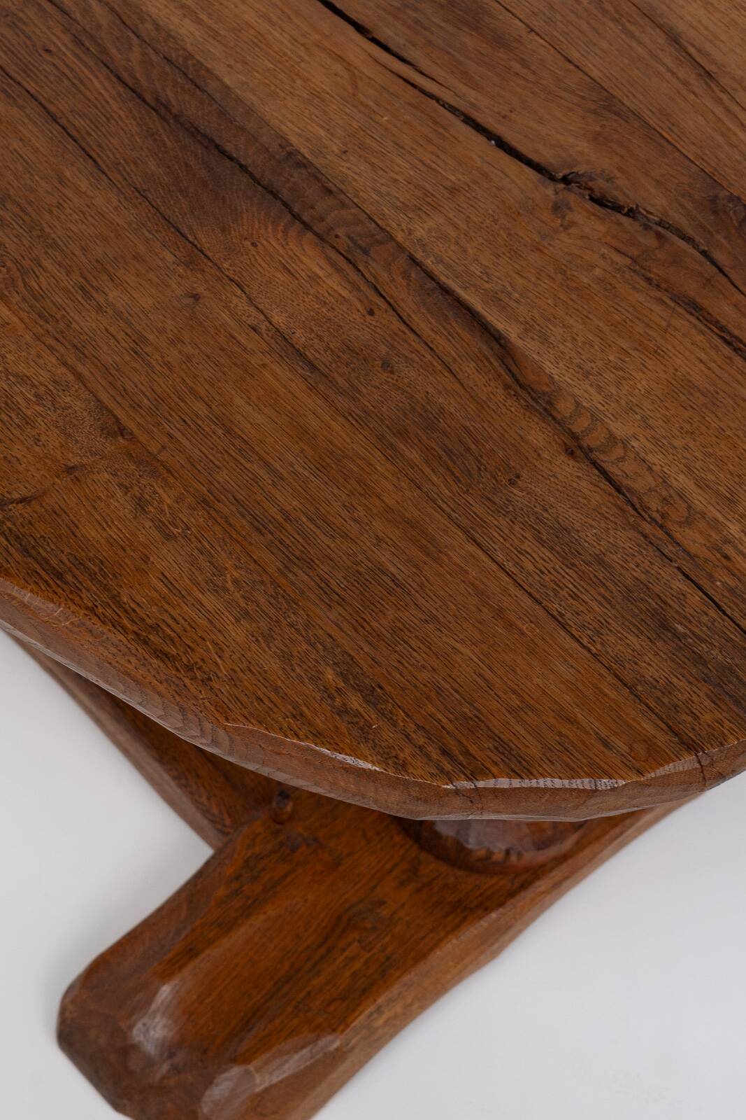 Sculptural French Oak Corkscrew Leg Coffee Table, France 1950s