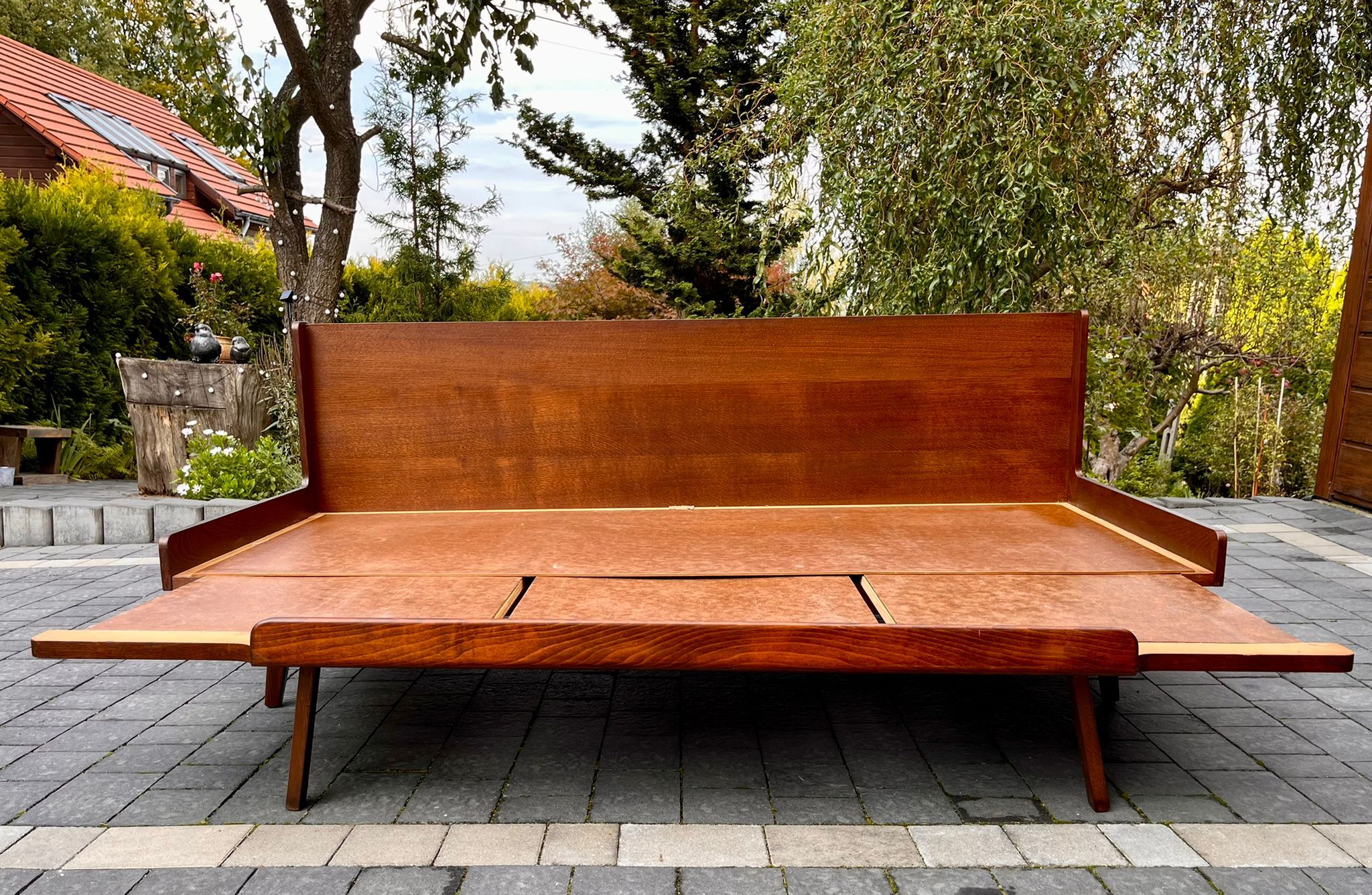 JITONA Sofa Renovated Buckle Fabric, Vintage Czech 1960s