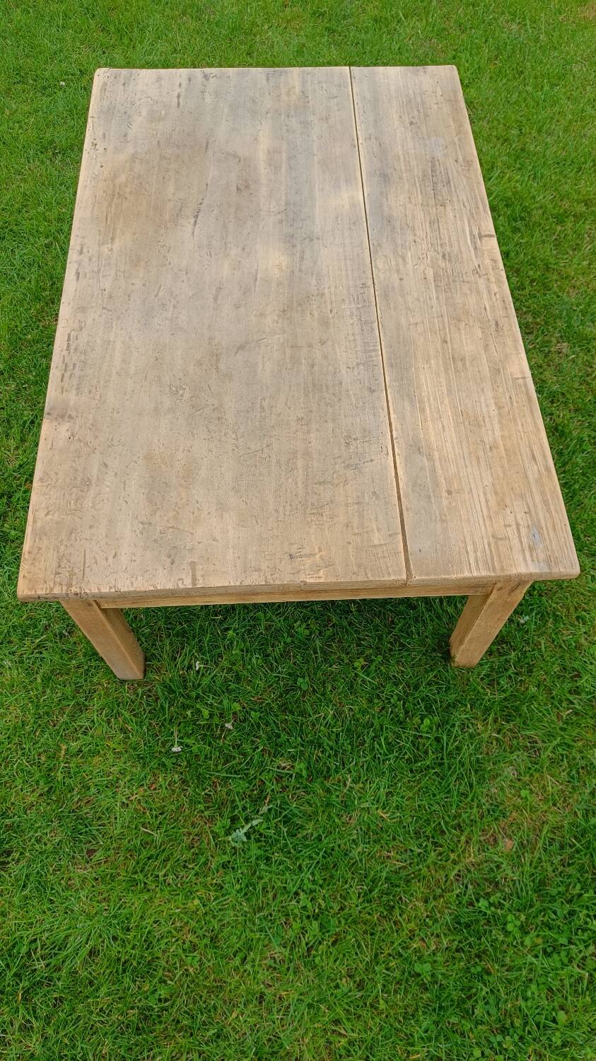 Raw wood coffee table