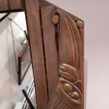 Mirror, wood and plaster, art nouveau, gold and silver patina - 54x35cm