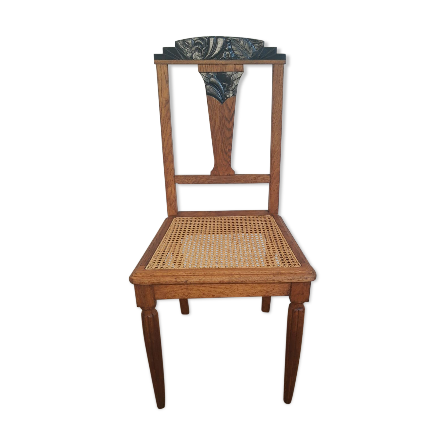 Restyled art deco canned chair