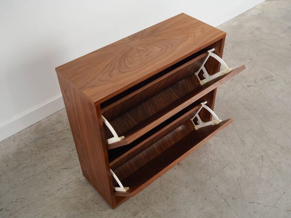 Meuble à chaussures en noyer, design scandinave