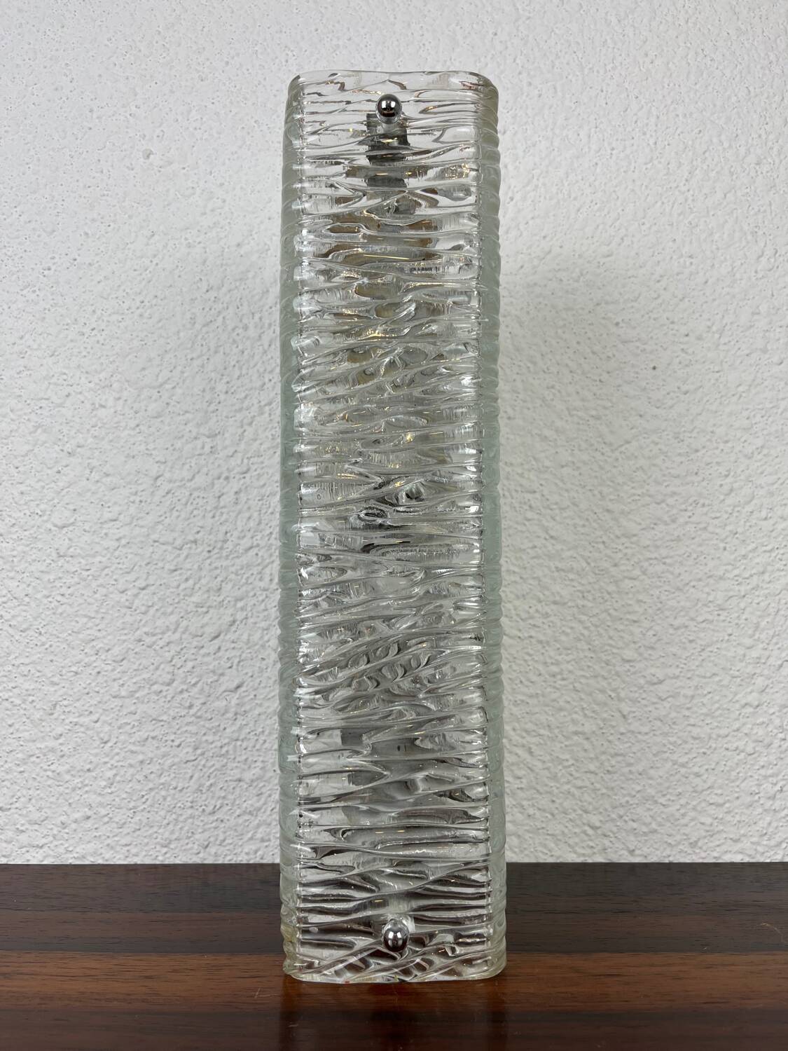 1960s frosted molded glass wall sconce