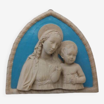 Vierge à l'enfant en terre cuite de Della Robbia, fin du XIXe siècle