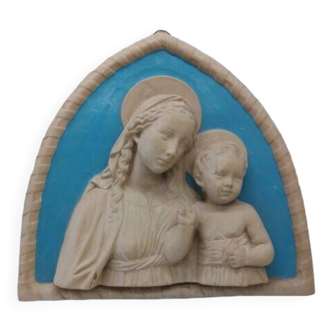 Vierge à l'enfant en terre cuite de Della Robbia, fin du XIXe siècle