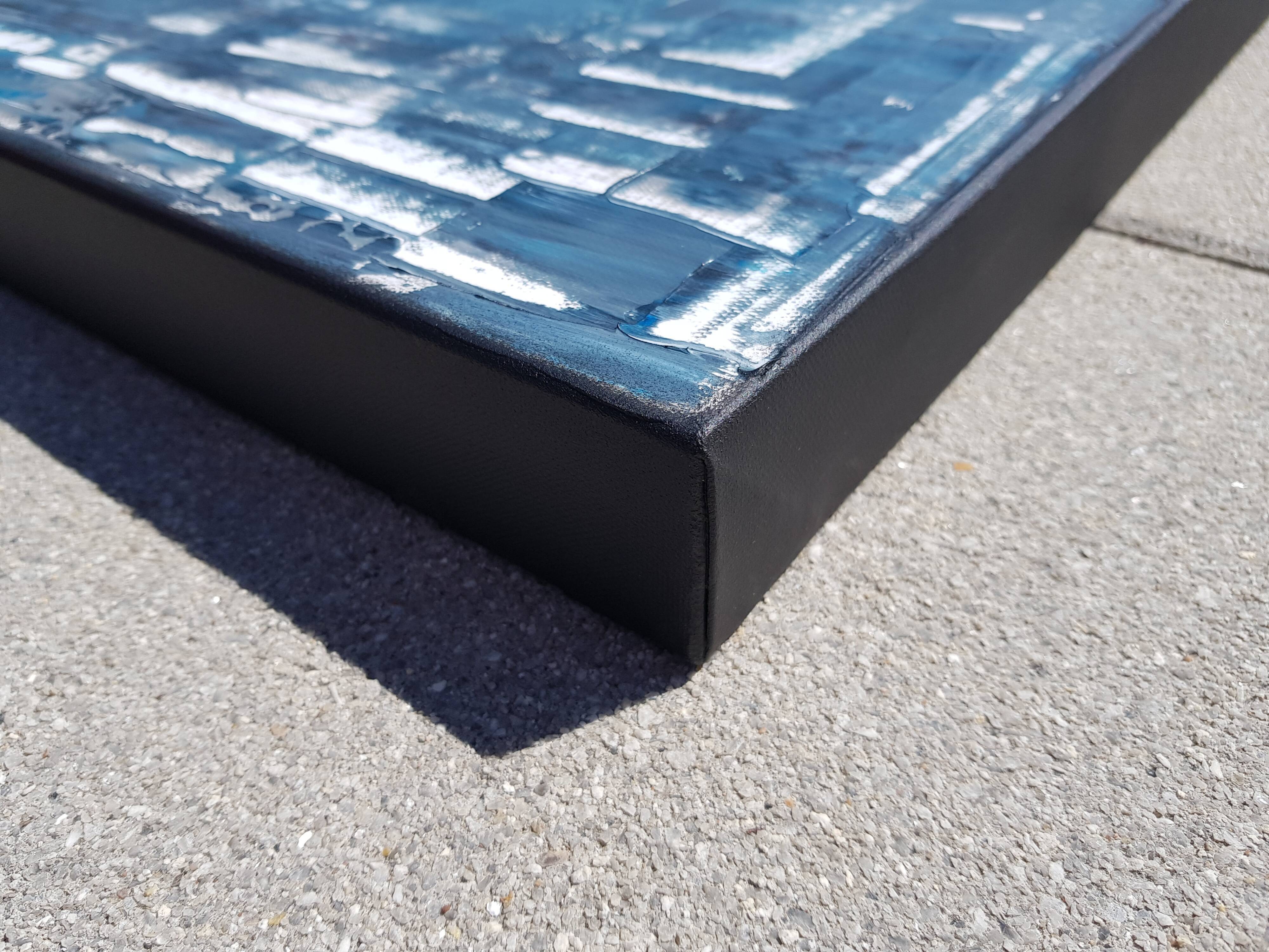 Tableau peinture abstraite "déluge" fait main