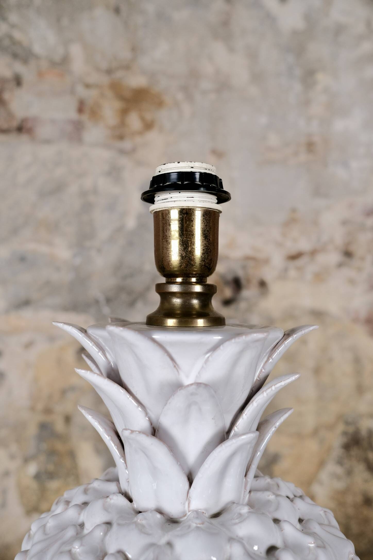 Large ceramic pineapple lamp base, Italy, 1980s