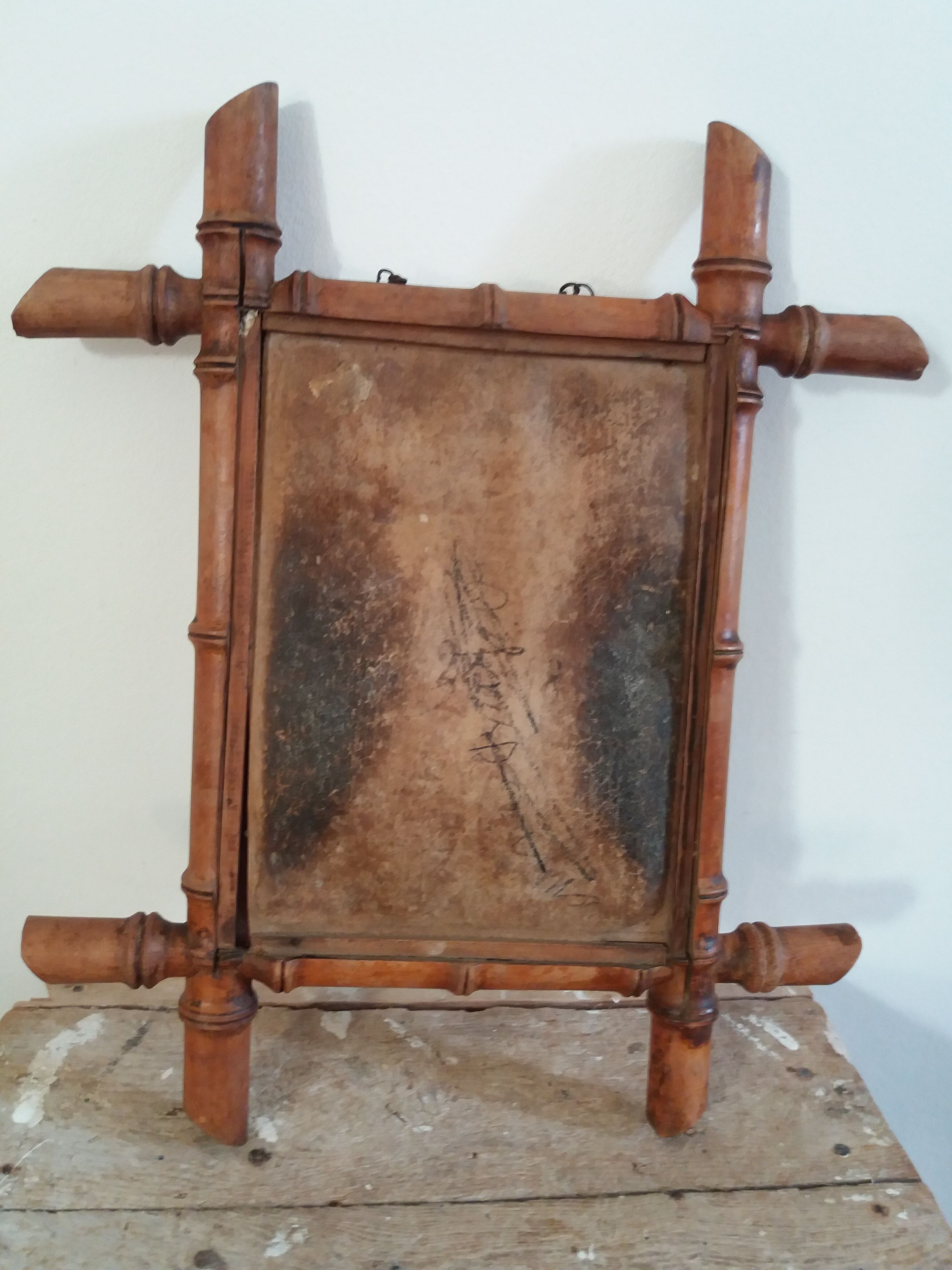 Mirror bamboo wooden 35x41cm
