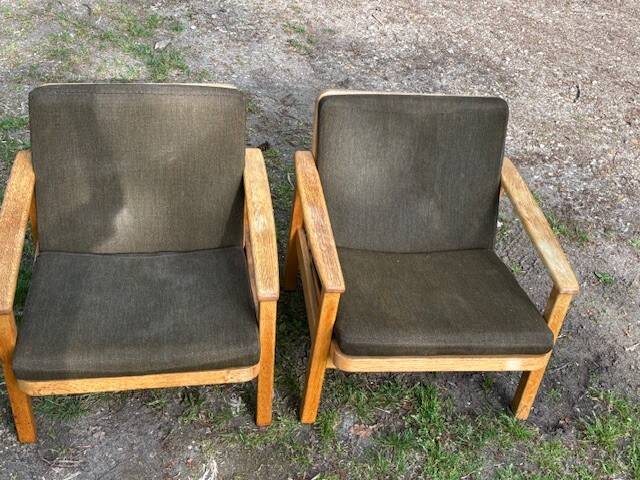 pair of oak armchairs - Sweden 1960s