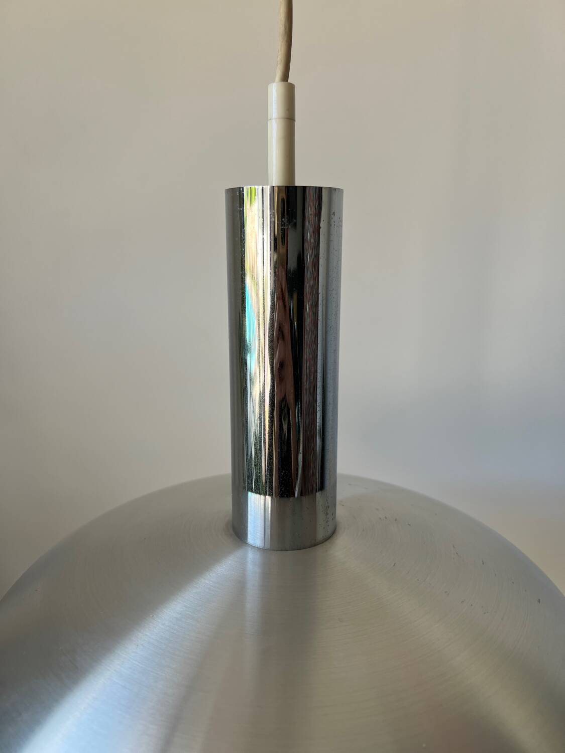 Suspension vintage UFO aluminium space age - années 70