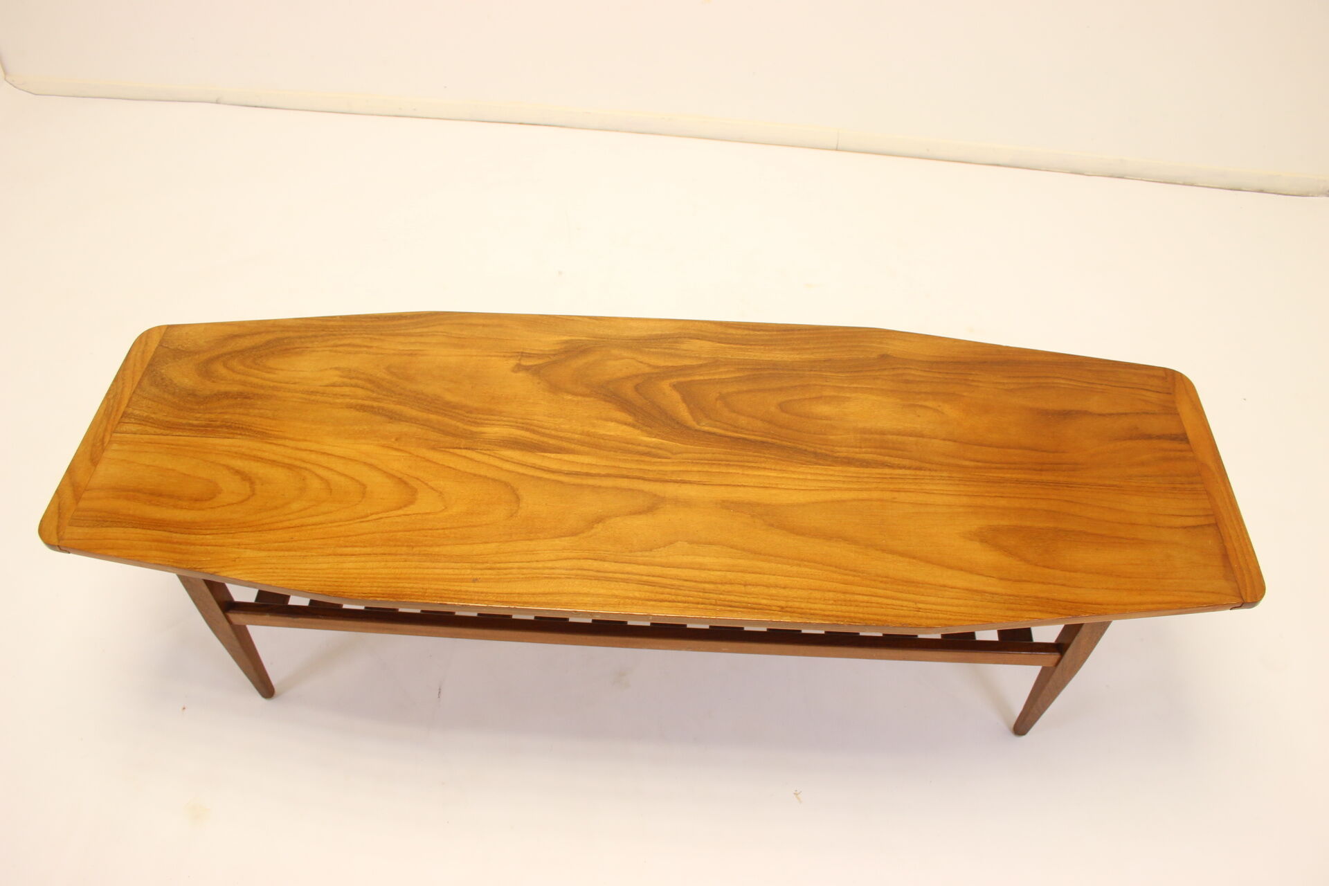 Teak coffee table with magazine rack