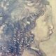 Watercolor young girl old frame