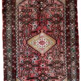 Tapis Vintage Hamadan Fait Main en Laine – Années 1970 – 73 x 113 cm – Rug