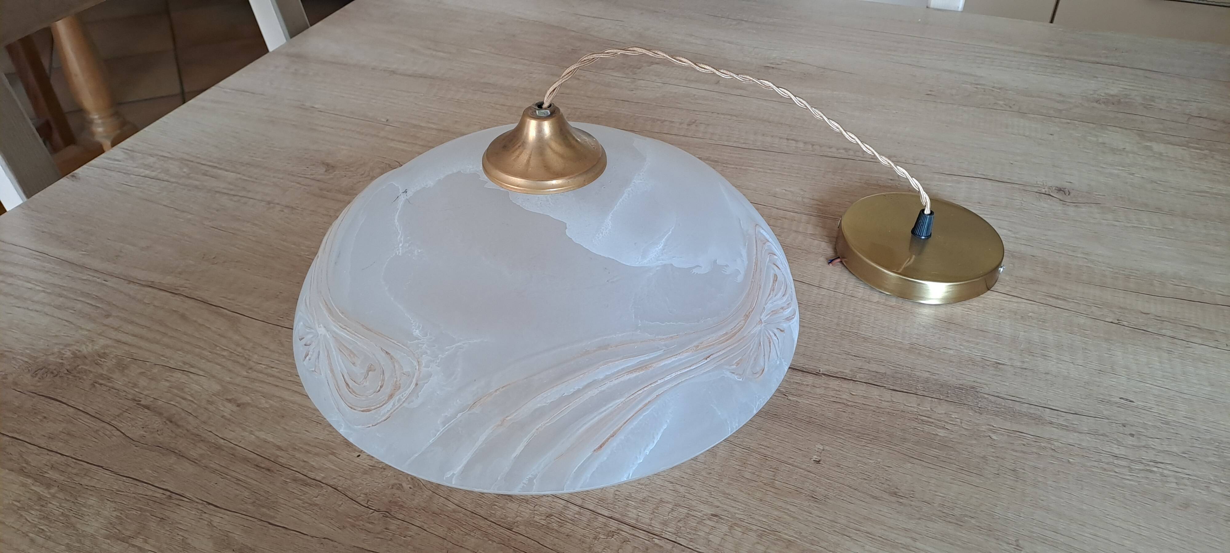 Alabaster brass chandelier