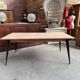 Old fir table with Tolix legs.