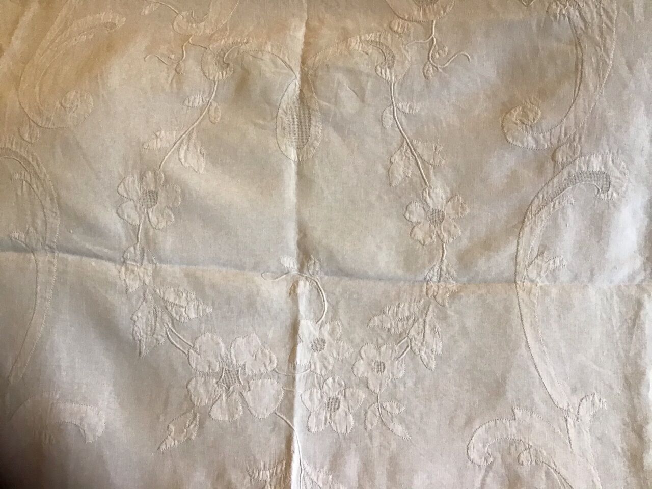 Large white ceremonial tablecloth
