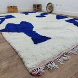 Azilal Vintage Rug 300x200 cm - Blue Abstract Patterns