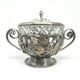 Art Nouveau sugar bowl, silver-plated brass, Poland, 1920s