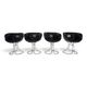 Set of 4 Pan Am dining chairs, chrome, leather by Gastone Rinaldi for RIMA,