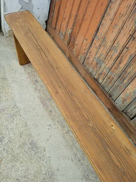 Bench 200 cm old patinated solid wood
