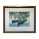 Watercolor painting "the boats under the trees" by togla leris + frame
