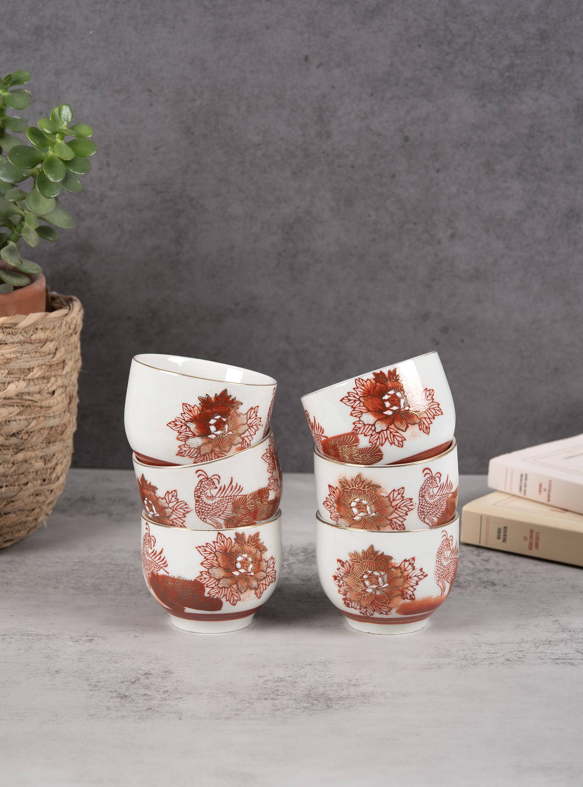Set of 6 tea cups, JAPAN