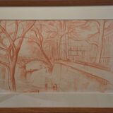 Adolphe Deteix, Le pont des Arts, vue du quai du Louvre (vers 1920)