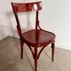 Set of 6 vintage 70s curved varnished wood bistro chairs