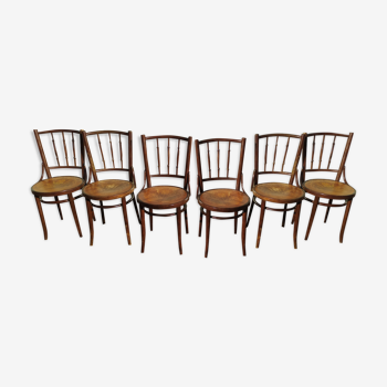 Lot de 6 chaise en bois - bistrot - terrasse - vintage