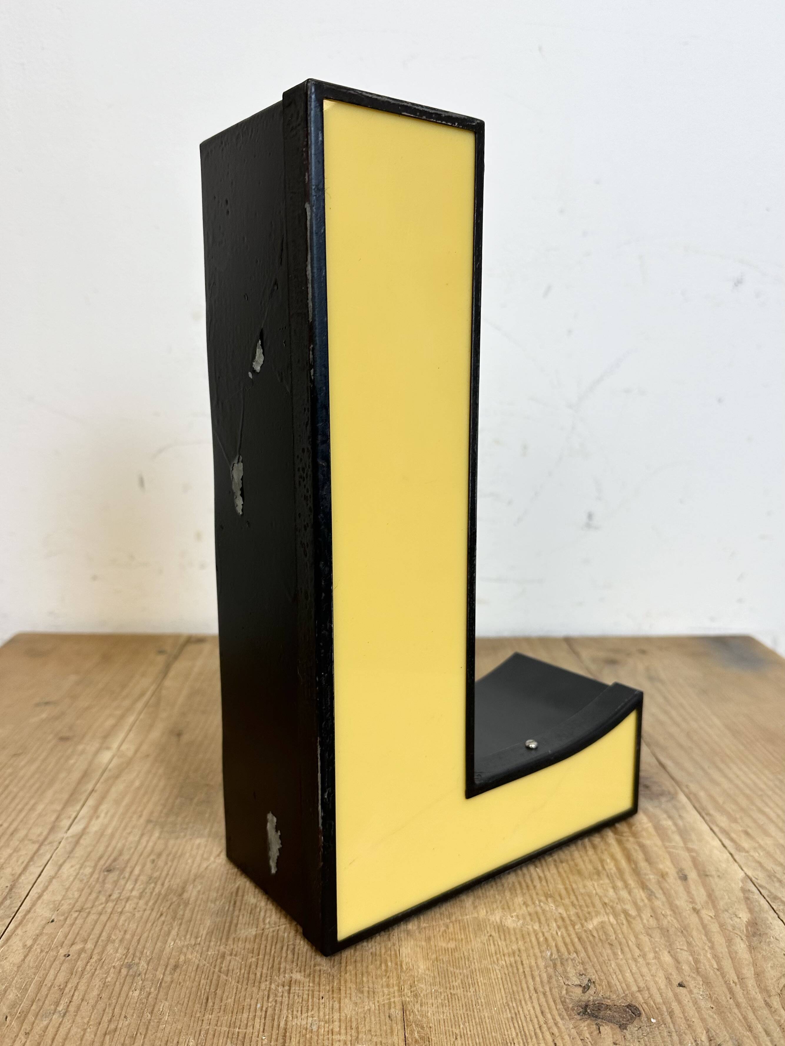 Vintage Illuminated Letter L , 1970s