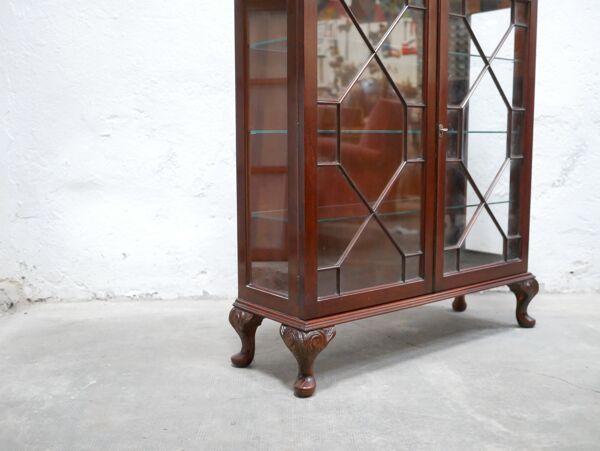 Vitrine anglaise ancienne en bois