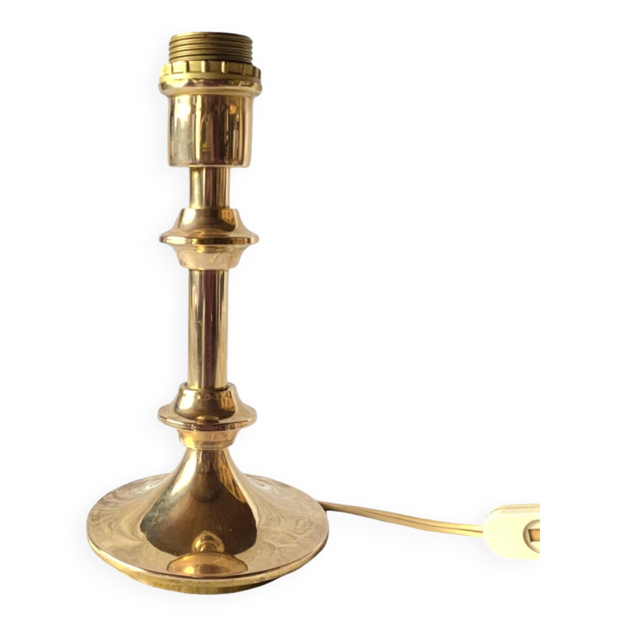 Vintage lamp base in gilded brass