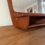 Rare vintage Danish teak mirror with 2 compartments - mid-century mirror