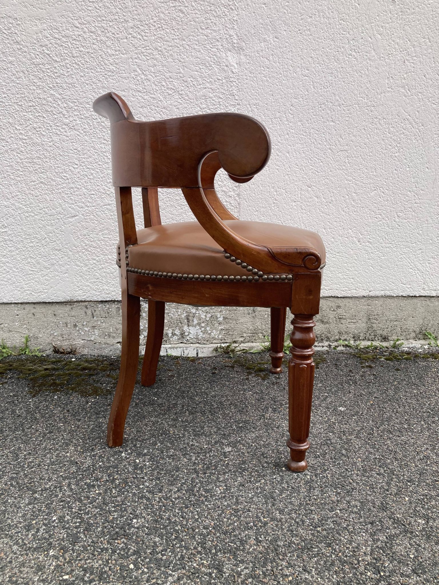 19th-century mahogany office chair