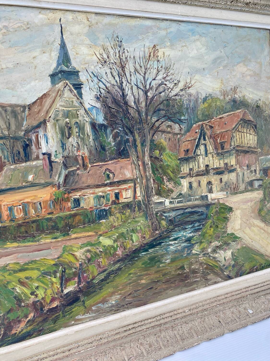 Village landscape by Gaston Laborde (1892-1965)