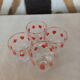 Liquor service 8 shot glasses "card game" vintage