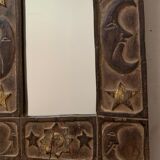 Antique carved wooden mirror