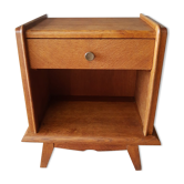 Bedside table oak compass legs - vintage