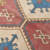 4x7 Burgundy & Beige Vintage Oushak Rug, 132x190Cm